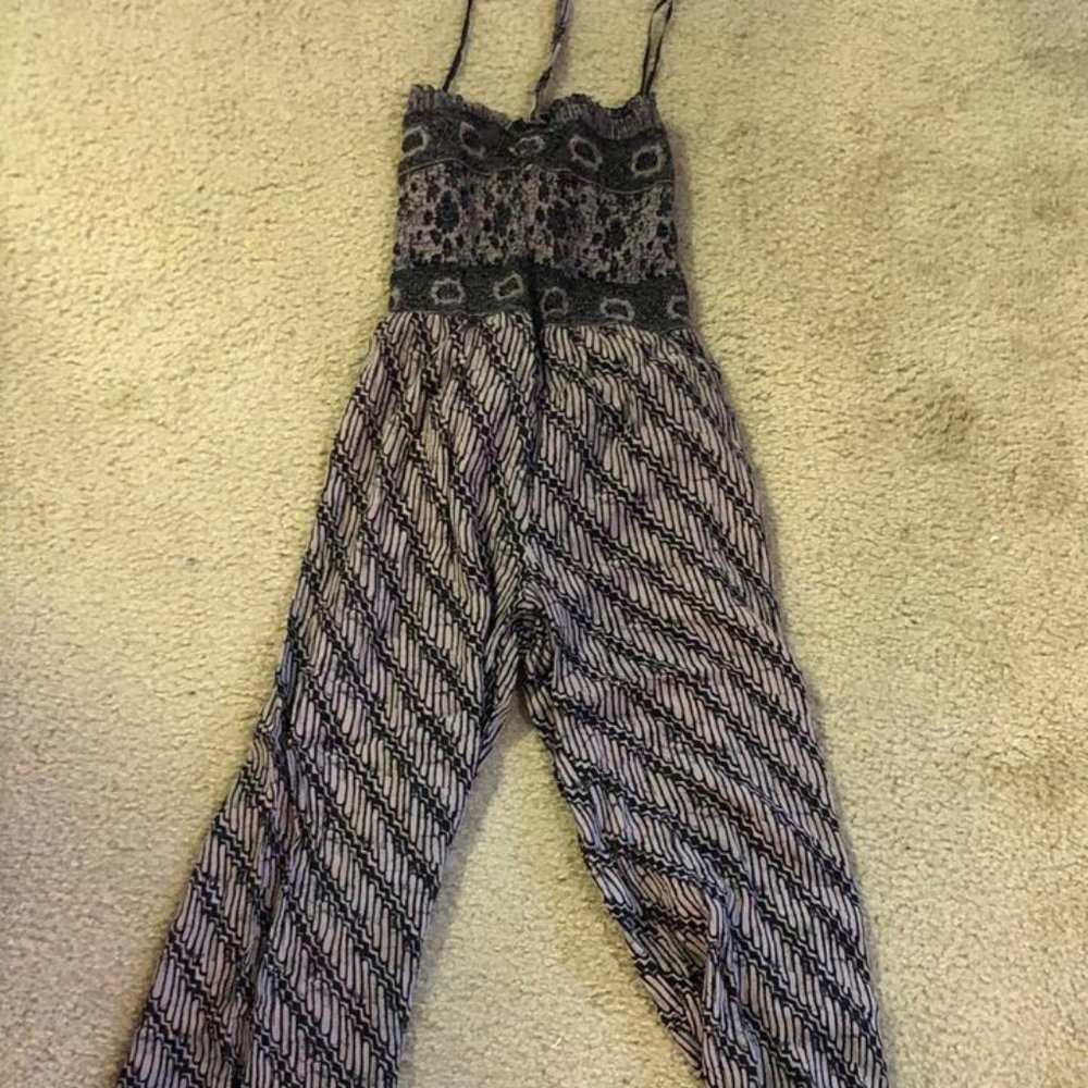 Free People boho strapless tube-top jumpsuit - vintage look